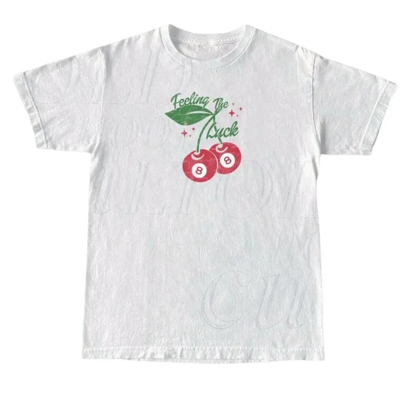 Cherry 8 Ball Feeling The Luck Vintage 90s Graphic T-Shirt, Retro Y2k Cherry 8 Ball Shirt, Y2k Lucky Tee, Cool 80s...