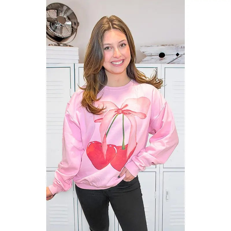 Cherry Bow Graphic Sweatshirtstyle{n002}2 T-Shirts, Hoodie, Sweatshirt | UrbanDripWear.com