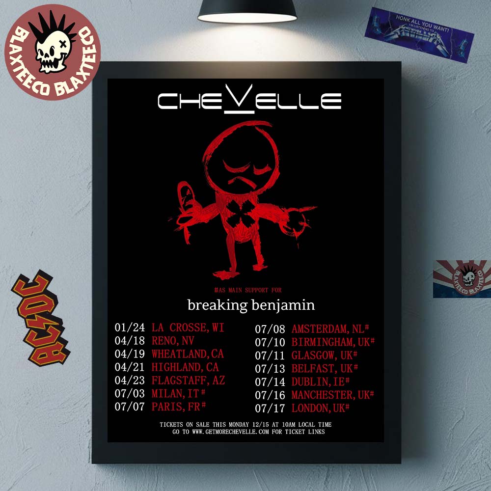 Chevelle World Tour 2026 Schedule Dates Home Decor Poster Canvas