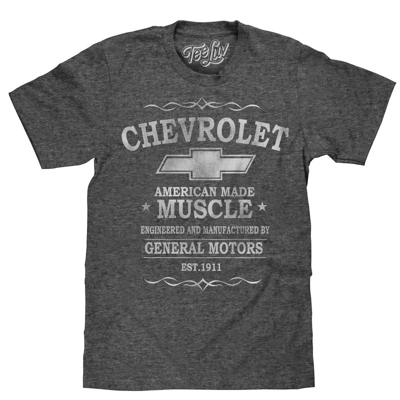 Chevrolet American Made Muscle T-Shirt - Gray Hoodie, Sweatshirt | UrbanDripWear.com
