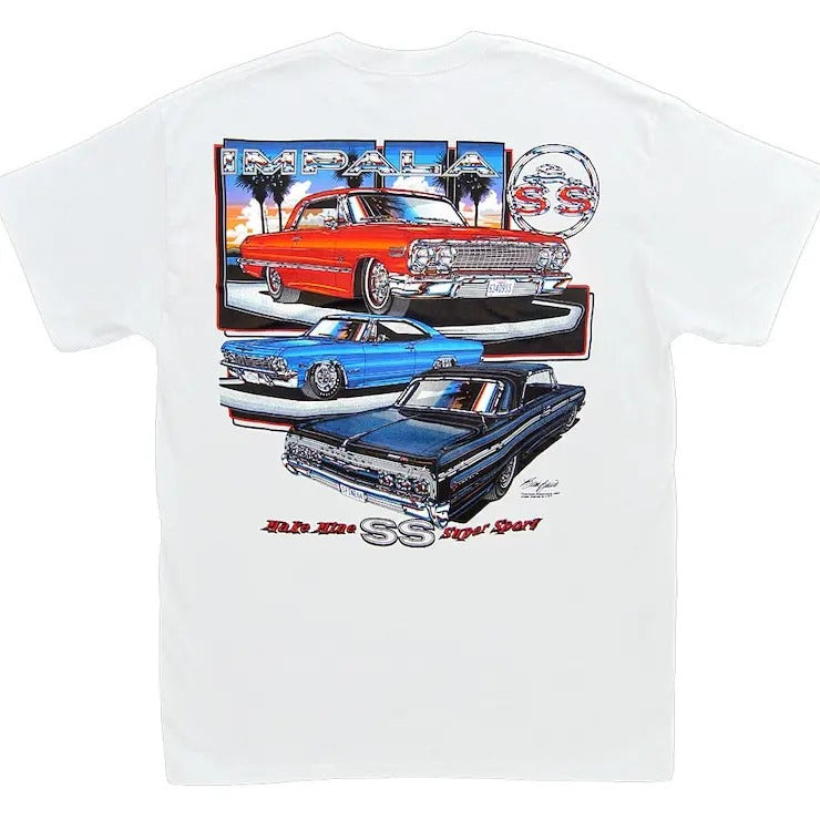 Chevrolet Impala SS White T-Shirt - Chevy Super Sport 409 1963 1964 1965 1966 Hoodie, Sweatshirt | UrbanDripWear.com