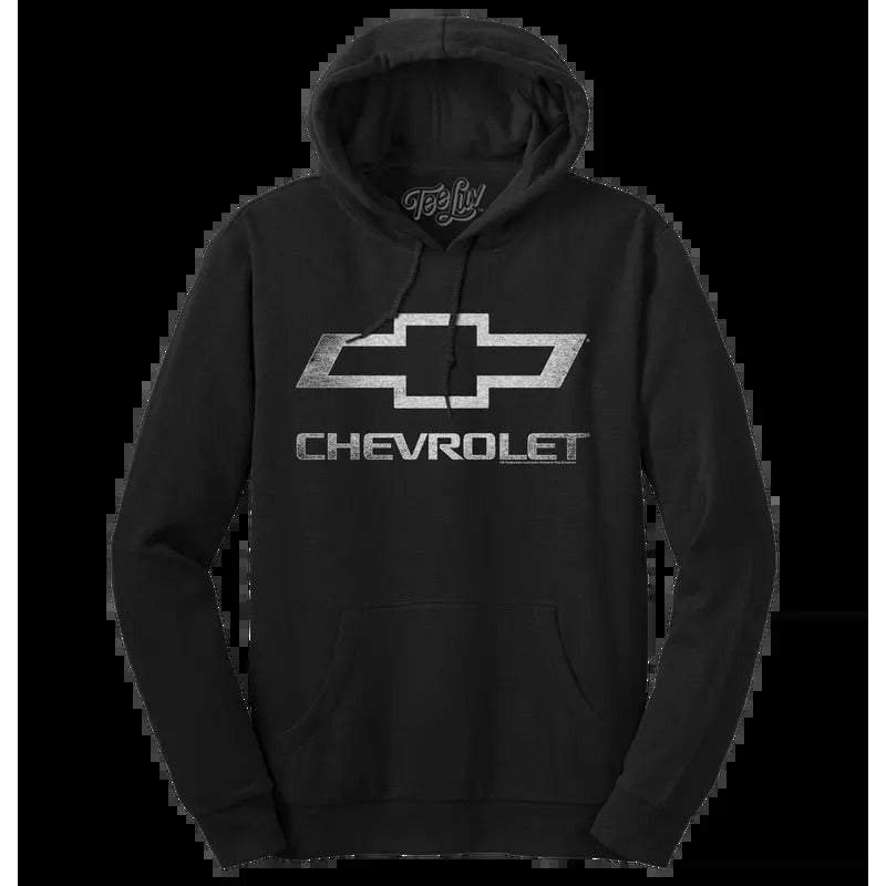 Chevrolet Logo Pullover Hooded Fleece Sweatshirt - Black T-Shirts, Hoodie | UrbanDripWear.com