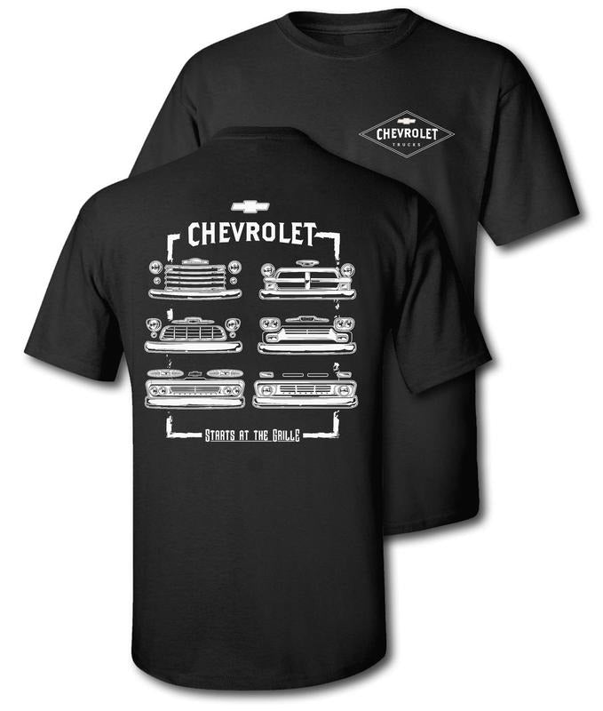 Chevrolet Vintage Grille Collection T-Shirt - Classic Chevy Truck & Car Front Ends Tee for Men's Cotton Tee with Classic...