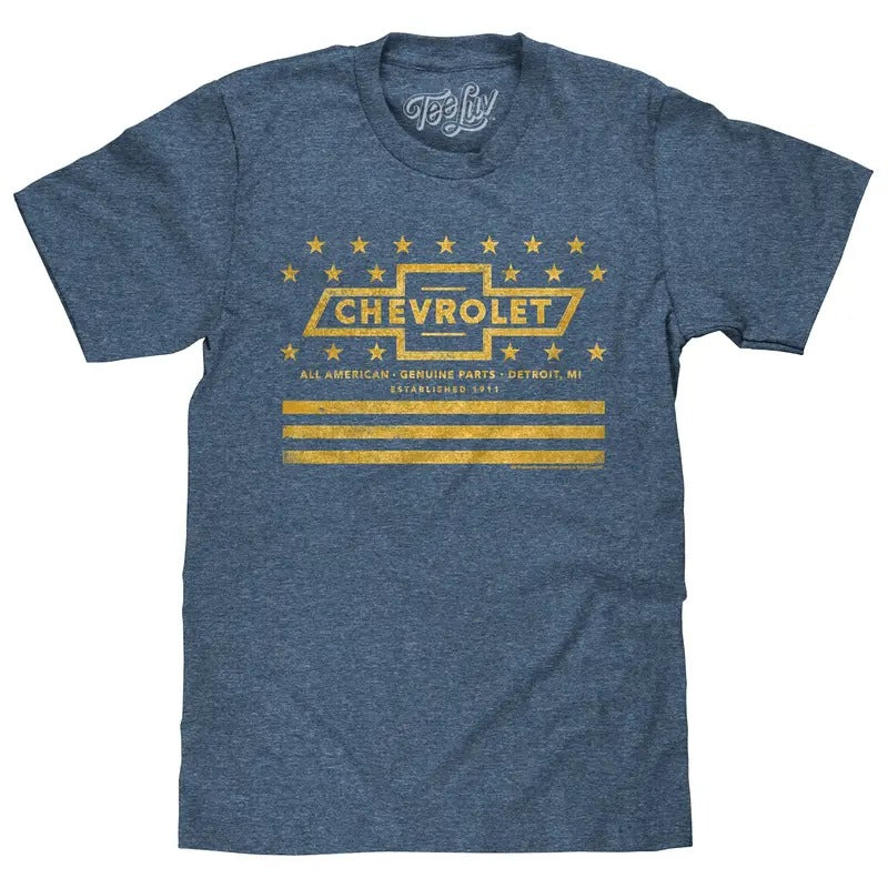 Chevrolet Yellow Stars & Stripes T-Shirt - Gray Hoodie, Sweatshirt | UrbanDripWear.com