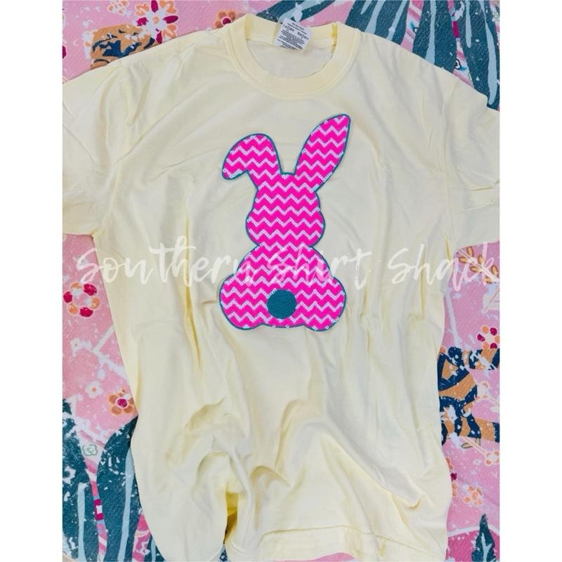 Chevron Sequin Bunny T shirt  | Easter T Shirt |  Banana comfort colors T shirt top Hoodie, Sweatshirt | UrbanDripWear.com