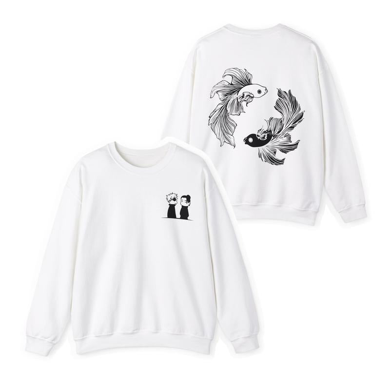 Chibi x Betta Fish Sweatshirt "Shinyuu" Best Friend Collection Ju Jutsu Kaisen Anime Manga Inspired Womens Mens Unisex...
