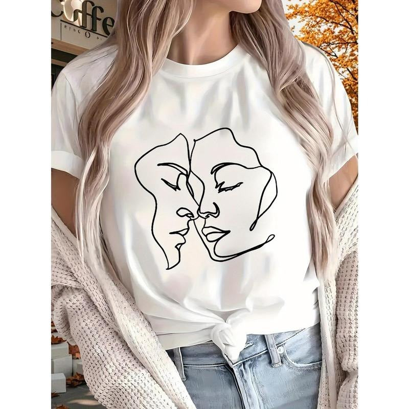 Chic and Intriguing T - Shirt: Make a Style Statement with an Abstract Facial Design Hoodie, Sweatshirt | UrbanDripWear.com