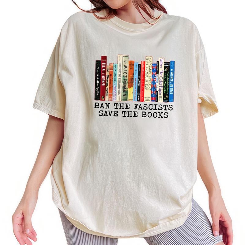 ChicCotton Ban The Fascists Save The Books Comfort Colors Shirt, Social Activism T-shirt, Read Banned Books Graphic Tee,...