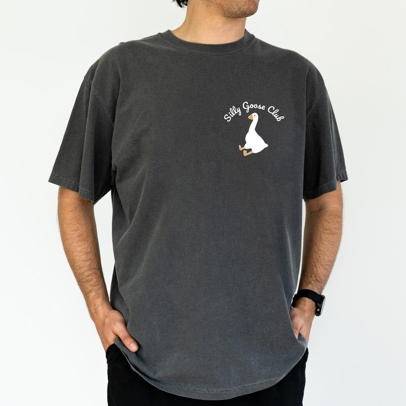 ChicCotton Funny Goose Club Comfort Colors Graphic Tee, Funny Meme Goose T-shirt For Men, Silliest Goose Shirt, Cute Duck...