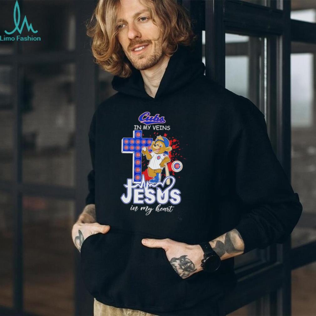 Chicago Cubs “Cubs In My Veins, Jesus In My Heart” Christian Baseball Fan T Shirt