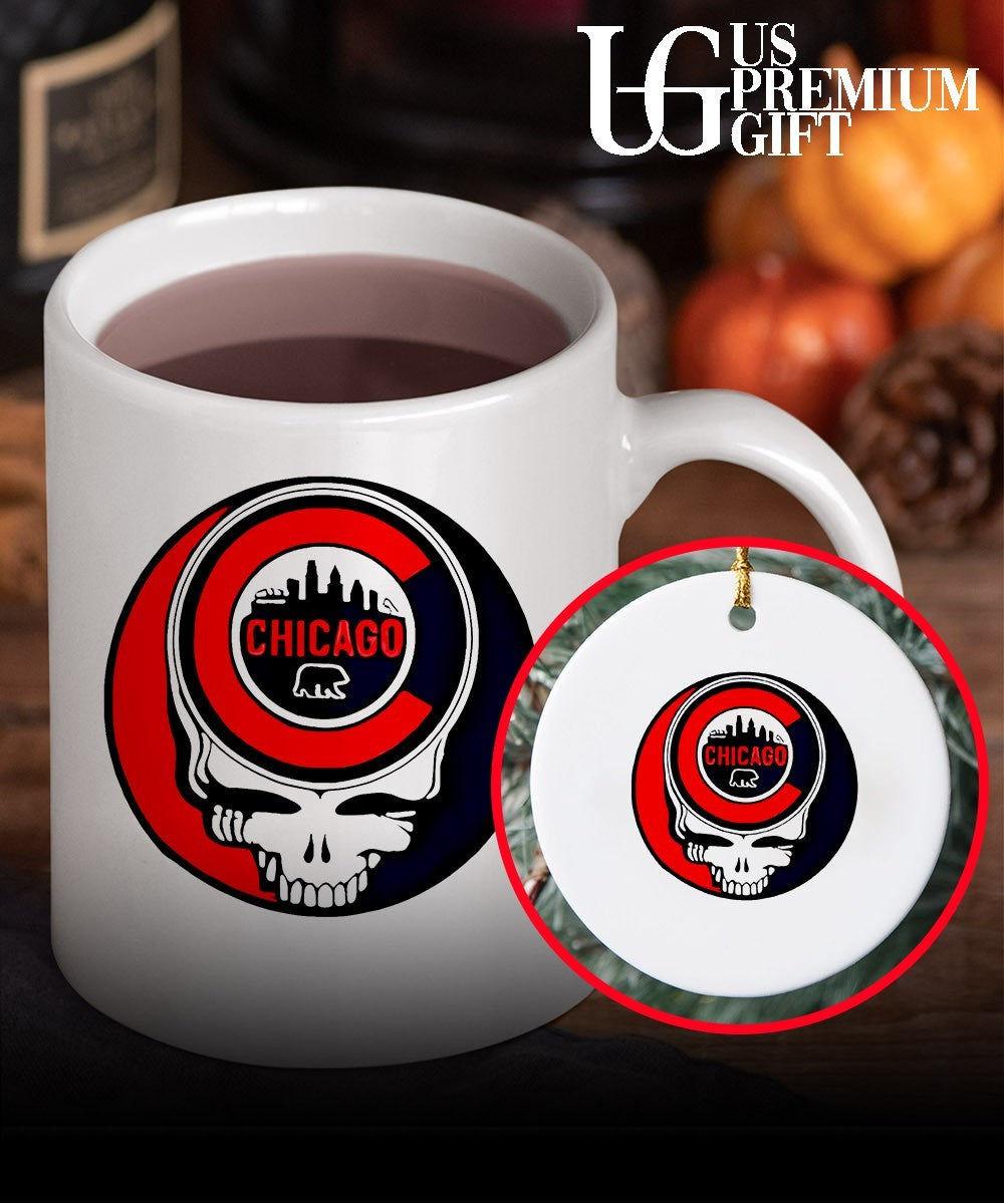 Chicago Cubs Grateful Dead Skull Baseball shirt