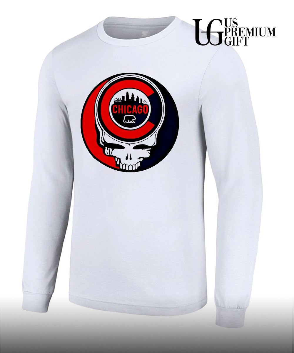 Chicago Cubs Grateful Dead Skull Baseball shirt