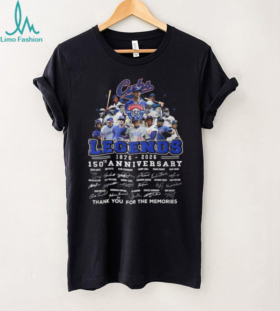 Chicago Cubs Legends 150th Anniversary 1876 2026 Greatest Players Signatures T Shirt