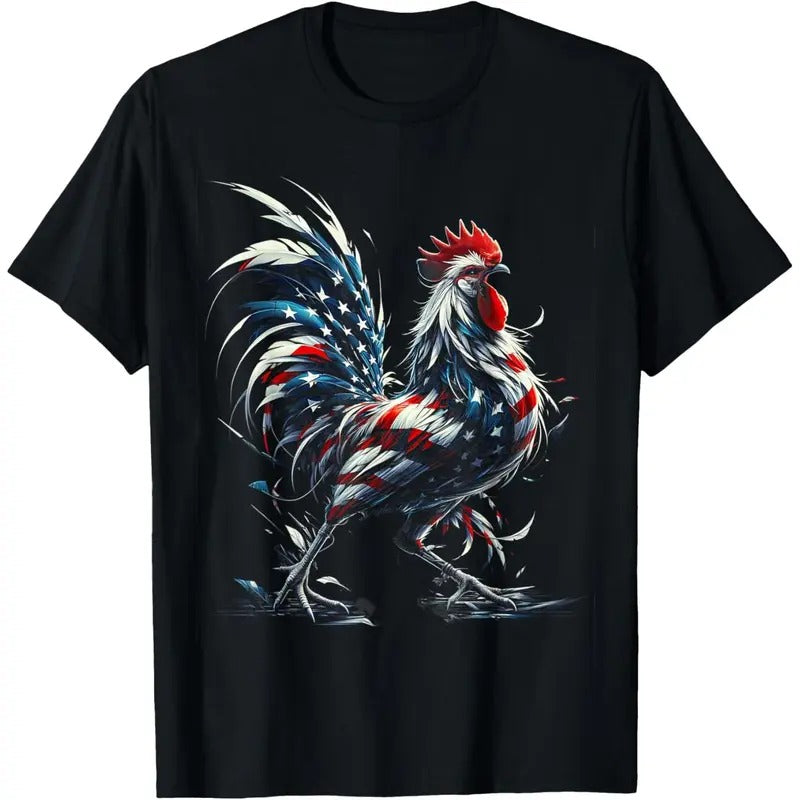 Chicken 4th of July Animal T-Shirt made in usa Hoodie, Sweatshirt | UrbanDripWear.com