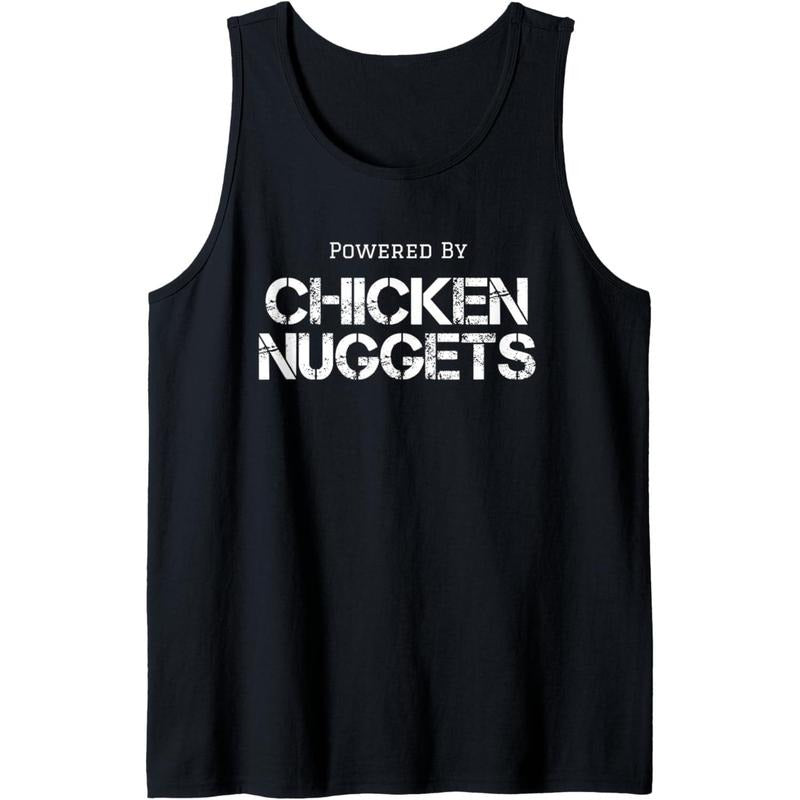 Chicken Nugget Shirt Powered By Chicken Nuggets Nug Lover Tank Top Hoodie, Sweatshirt | UrbanDripWear.com