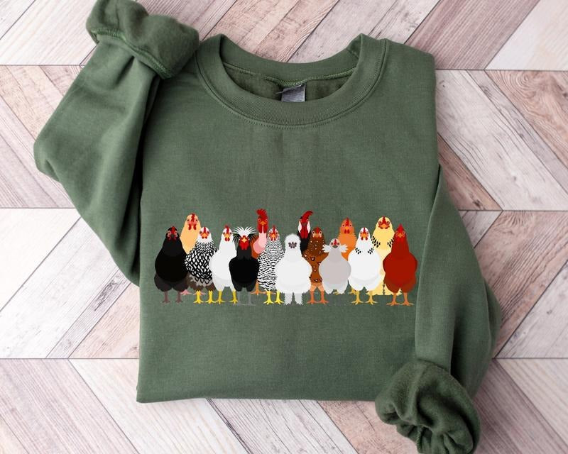 Chicken Sweatshirt, Women Chicken Sweatshirt, Love Chicken Sweater, Chicken Shirt, Farm Animal Sweatshirt, Funny Farmer...