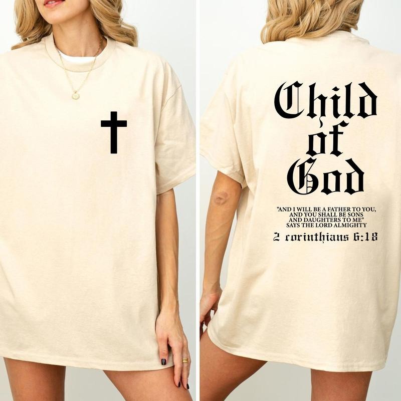 Child of God Bible Verse T-Shirts Christian Faith Apparel, Perfect Gift for Believers, Outdoor Enthusiast Casual Wear,...
