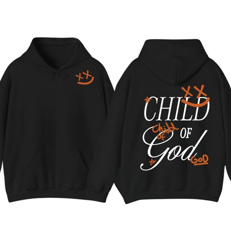 Child of God Graphic Hoodie T-shirt, Christian Clothing, Faith Based Apparel, Jesus Shirt Sweatshirt | UrbanDripWear.com