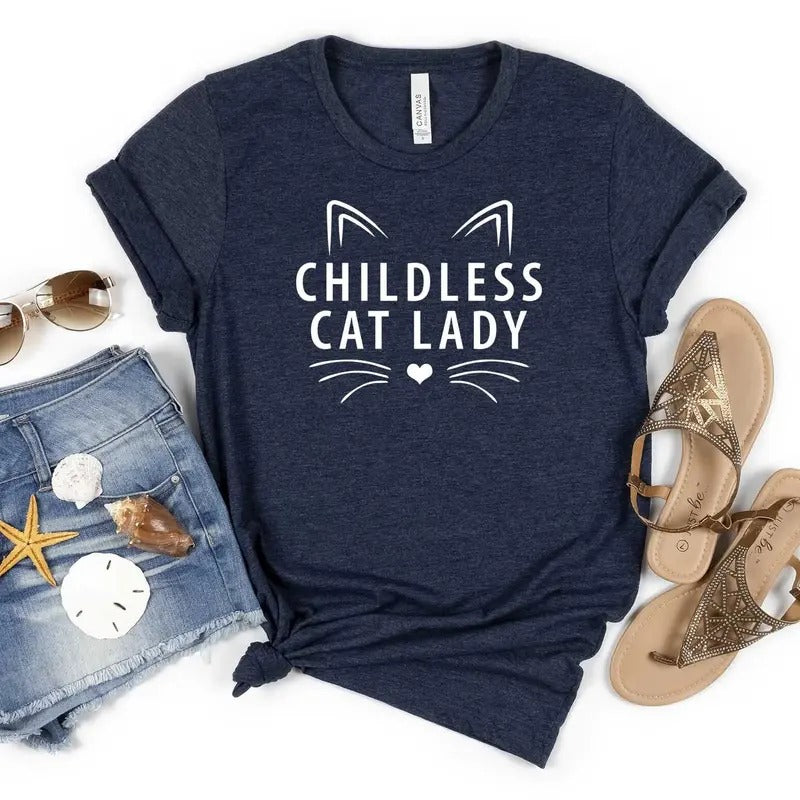 Childless Cat Lady T-shirt Cat Ladies vote for Kamala Harris 2024 Election Shirts, 2024 Vote Blue Hoodie, Sweatshirt