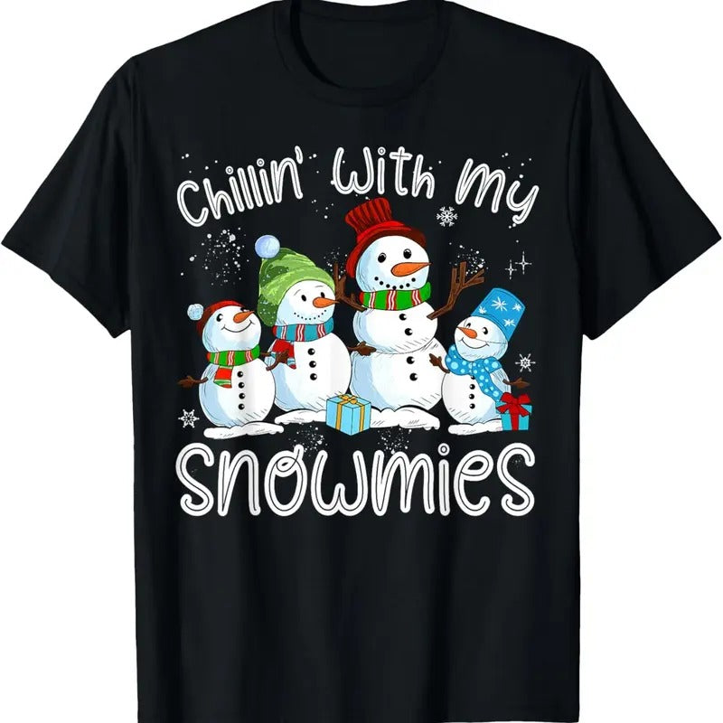 Chillin With My Snowmies Ugly Snowman Christmas T-Shirt Hoodie, Sweatshirt | UrbanDripWear.com