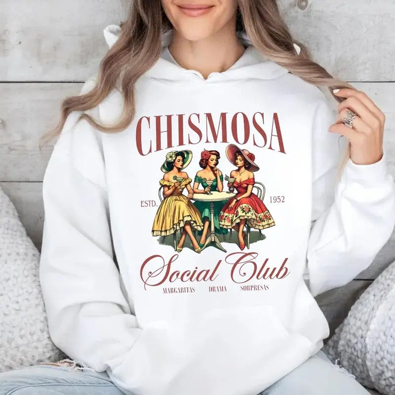 Chismosa Social Club Shirt, Latina Chisme Mexicana Gift, Latinx Funny T Shirt, Retro Mexican Margarita Cafe Sweatshirt...