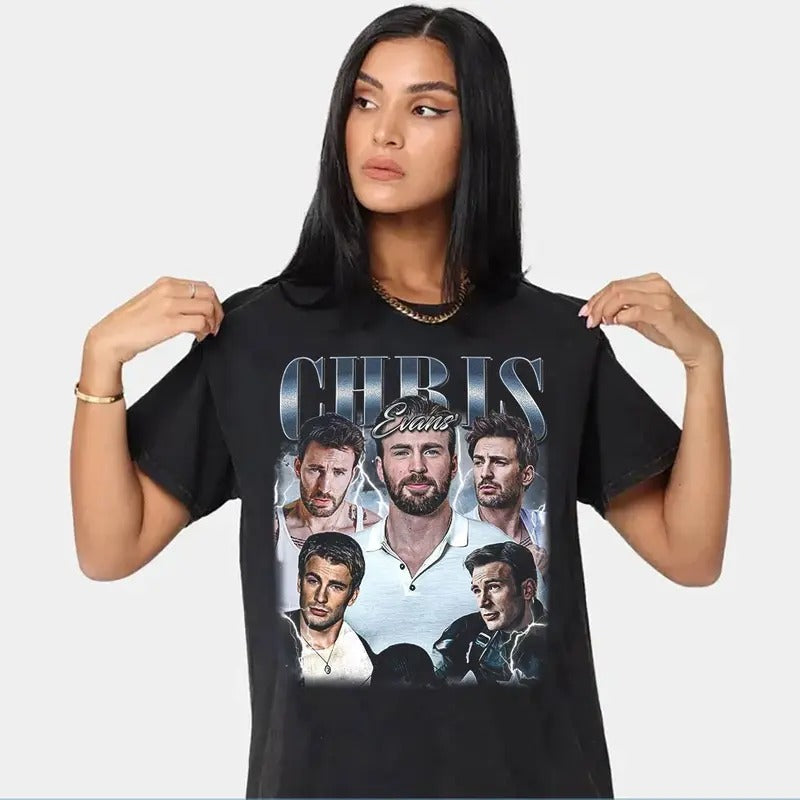 Chris Evans Vintage 90's Tee, Fan Made Tee, Tshirt Movie Shirt, Timnas Hoodie, Sweatshirt | UrbanDripWear.com