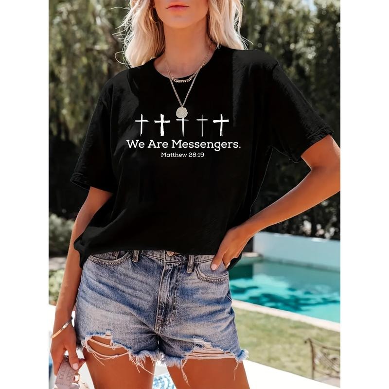 Christian - themed Fashion T - Shirt: Make a Statement with Cross Graphics and a Meaningful Scripture
