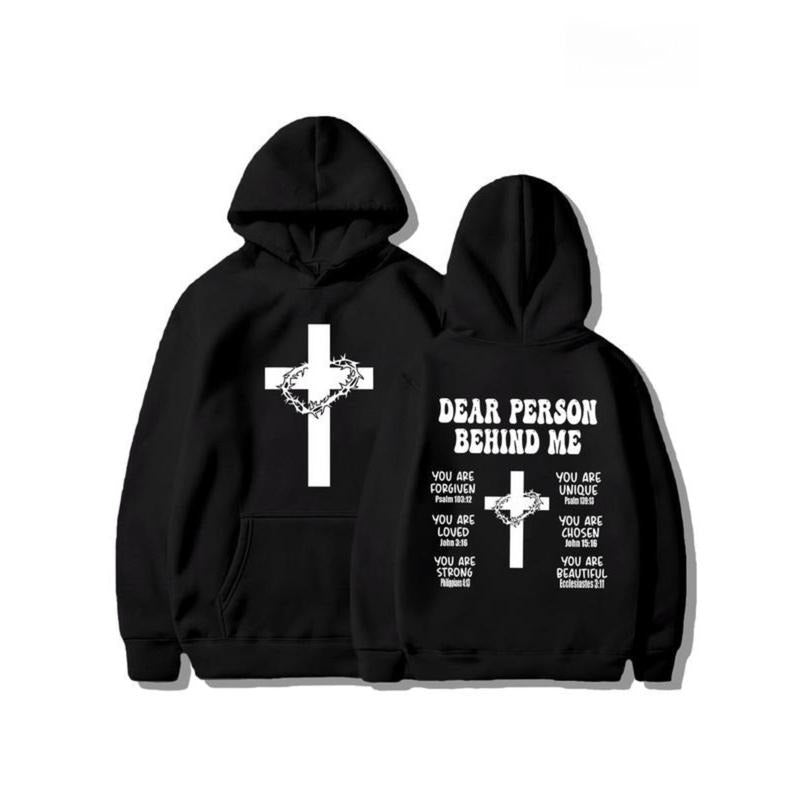 Christian Hoodie with Bible Verse, Inspirational Sports Sweatshirt, Faith Cross Graphic Pullover Hoodie, Casual Fall &...