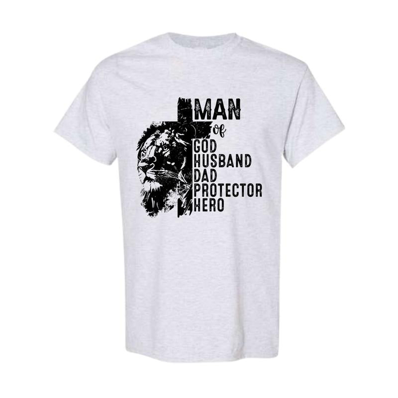 Christian Quotes Fathers Dafts, Man Of God Shirt, Retro Father's Day Gift, Protector Father Tee, Hero Dad Gift Shirt,...