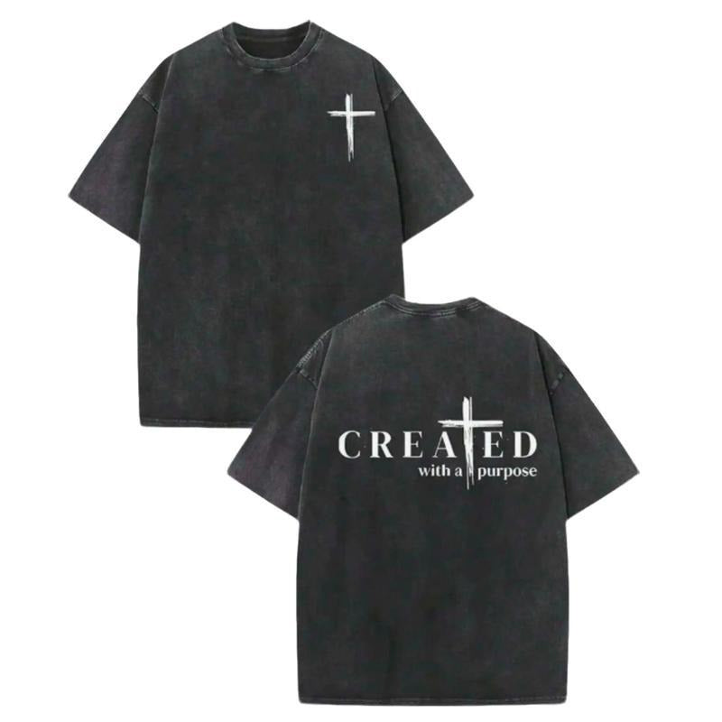 Christian Shirt, Created With A Purpose, 2 Sided, Jesus T-shirt, Church Clothing, Christian Apparel, God T-Shirts, Faith...