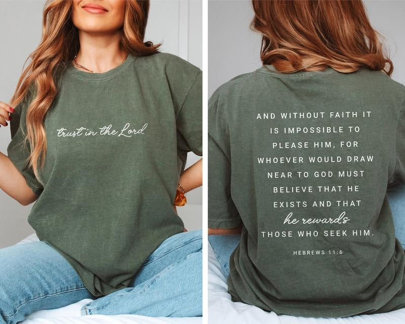 Christian Shirts Bible Verse Shirt Christian TShirt Religious Gift Jesus Shirt Christian Apparel T Shirt Baptism Gift for...