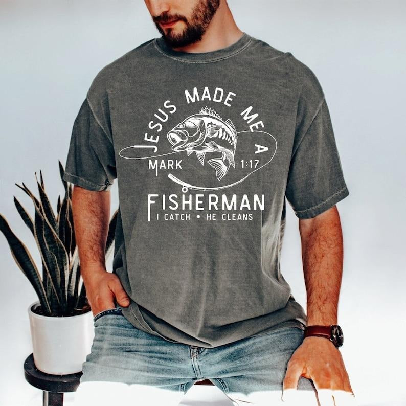Christian Shirts, Christian Shirts for Men, Fisherman Tee Hoodie, Sweatshirt | UrbanDripWear.com