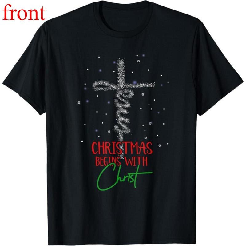 Christmas Begins With Christ Snowman Christian Religious T-Shirt Hoodie, Sweatshirt | UrbanDripWear.com