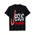 "Christmas Candy Cane 'Jesus Is The Reason' Graphic T-Shirt" style 02