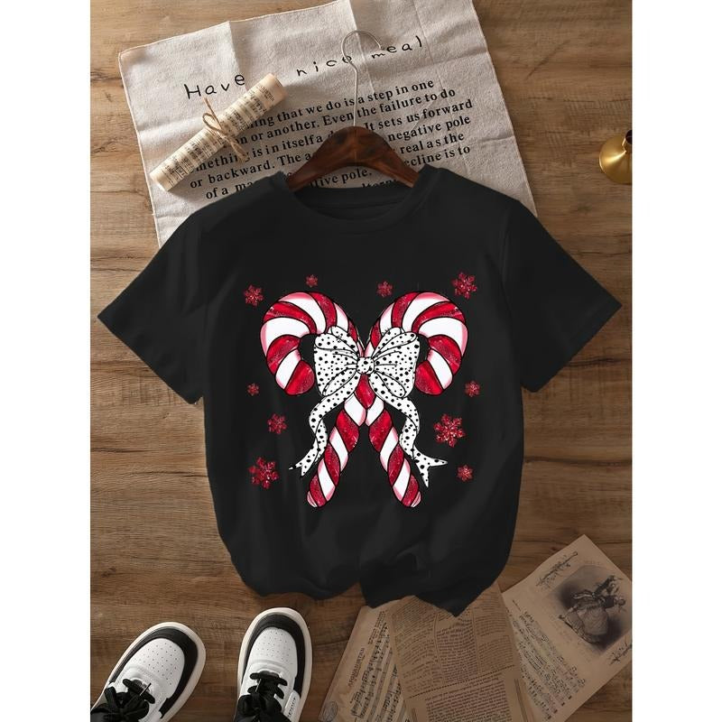 Christmas Candy Cane Bow T - shirt Hoodie, Sweatshirt | UrbanDripWear.com