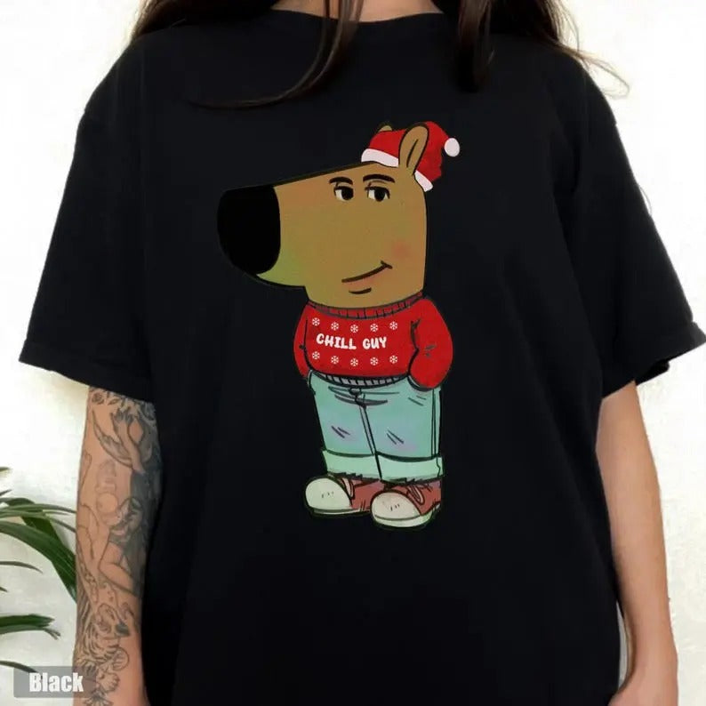 Christmas Chill Guy Shirt Shirt, Chill Guy Christmas Shirt, Funny Dog Cartoon Shirt, Tiktok Meme, Chill Guy Shirt, I'm...
