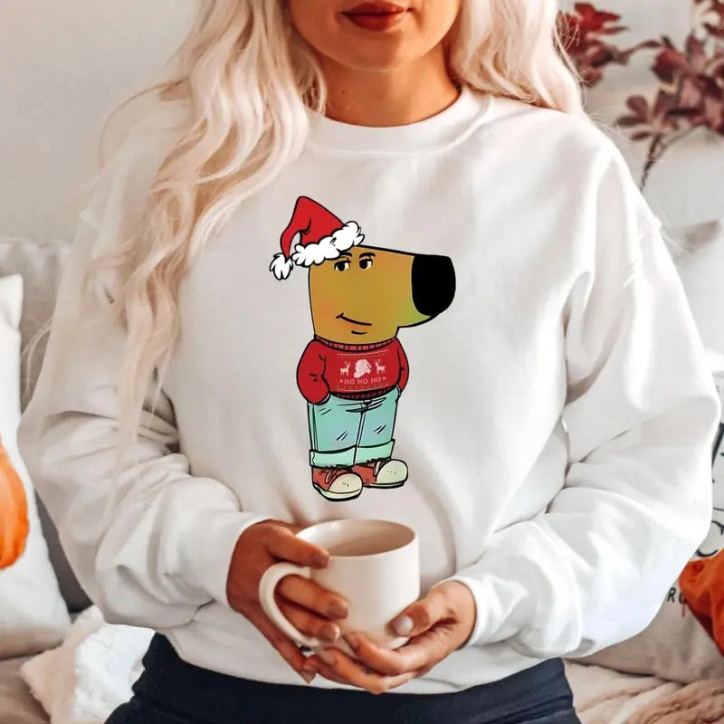 Christmas Chilling Shirt - Chill Guy Shirt - Social Media Meme Shirt - Christmas Dog Shirt - Funny Dog Shirt - Trending...