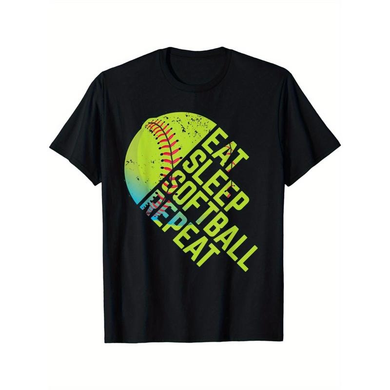 Christmas Christmas Eat, Sleep, Softball, Loops, Funny Baseball and Players Sports Jokes T-Shirts Men's T-Shirts made in...