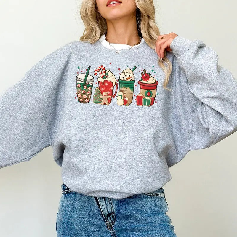 Christmas Coffee Sweatshirt, Christmas Sweatshirt, Coffee Lover Christmas Gift, Holiday Sweater, Womens Holiday Shirt,...