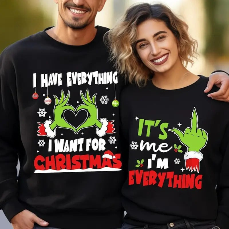 Christmas Couple Merry Christmas Sweatshirt, Christmas Couple Matching, Funny Christmas Couples Sweater, Holiday Couples...