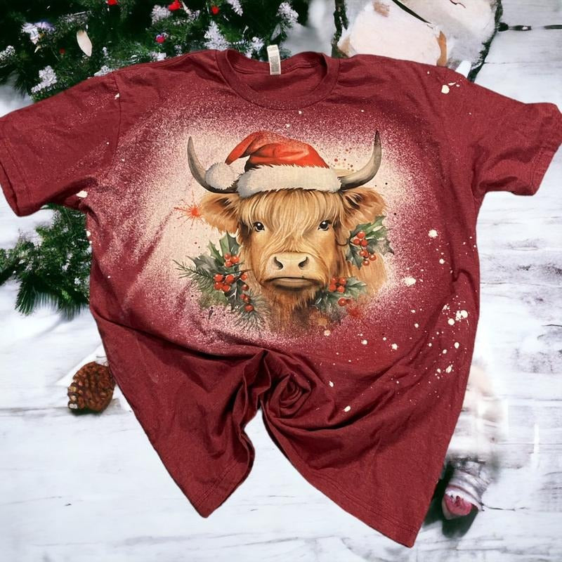 Christmas Cow Shirt Hoodie, Sweatshirt | UrbanDripWear.com