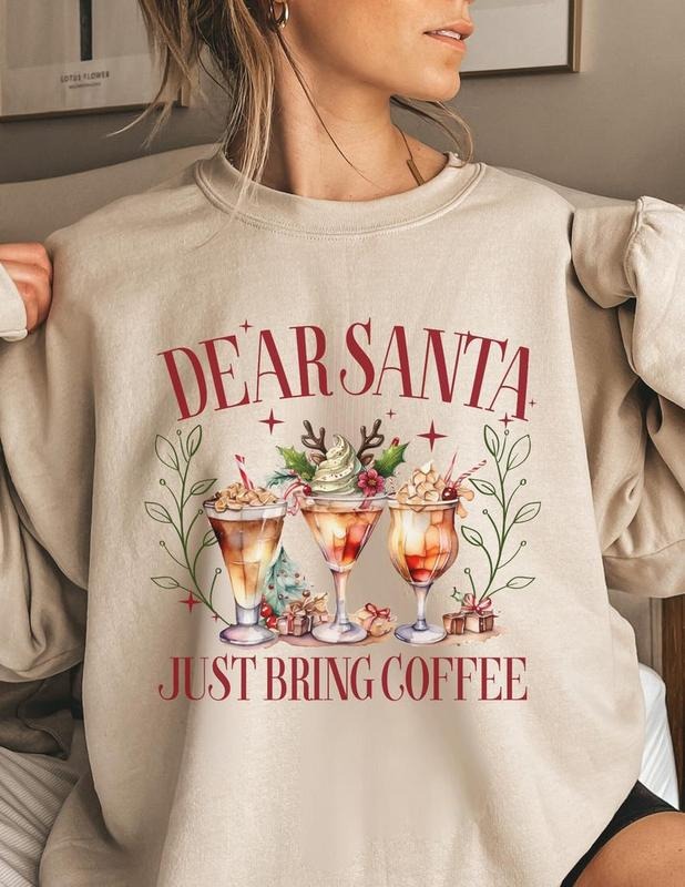 Christmas Crewneck Women Christmas Season Sweatshirt Coffee Santa Womens Sweatshirt Christmas Season Shirt Cozy Christmas...