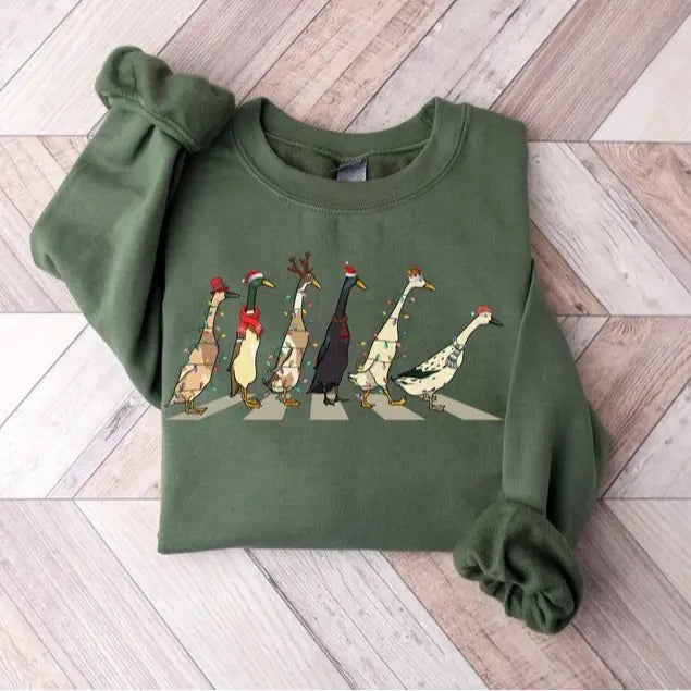 Christmas Ducks Sweatshirt, Duck Christmas Shirt For Women, Funny Animals Christmas Sweatshirt, Farm Lover Gift, Funny...