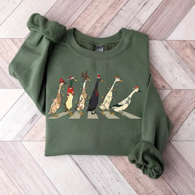 Christmas Ducks Sweatshirt, Duck Christmas Shirt For Women, Funny Animals Christmas Sweatshirt, Farm Lover Gift, Funny...