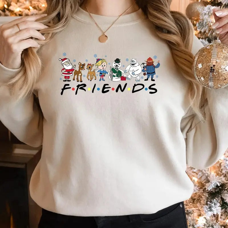 Christmas Friends Cartoon Sweatshirt, Rudolph The Red Nosed Reindeer Shirt, Christmas Rudolph Reindeer T-Shirt, A Bit Of...