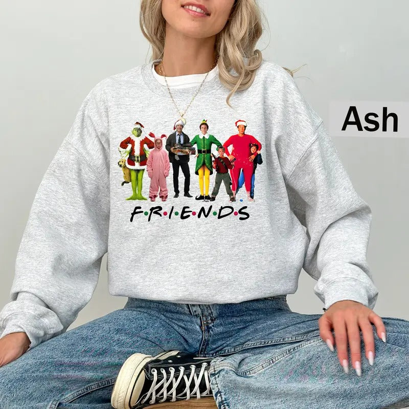 Christmas Friends Sweatshirts, Christmas Movie Tee, Funny Christmas Shirt, Christmas Party Shirt, Gift For, 90's Movie...