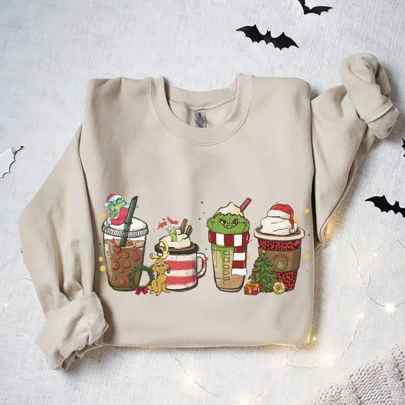 Christmas Funny Coffee lover Sweatshirt, Xmas Crewneck Sweatshirt, Family Sweatshirt, Christmas 2024 T-Shirts, Hoodie