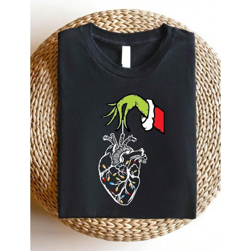 Christmas Heart Anatomy Shirt, Christmas Lights T-Shirt, Cardiology Nurse Tee, Christmas Gift Idea, Funny ICU Nurse Crew...