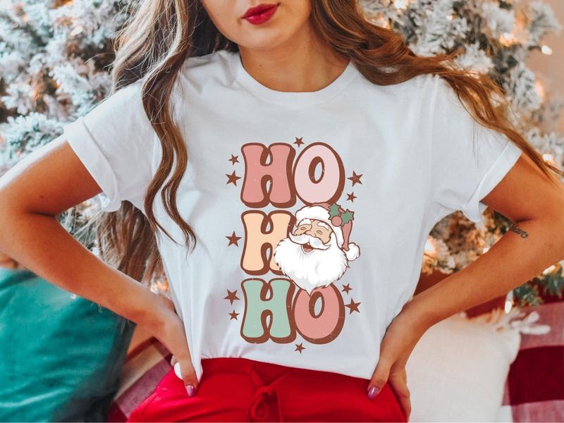Christmas Ho Santa T-Shirt, Santa Face Shirt, Family Christmas Tee, Christmas Gift Tee, New Year Shirt, Christmas Party...