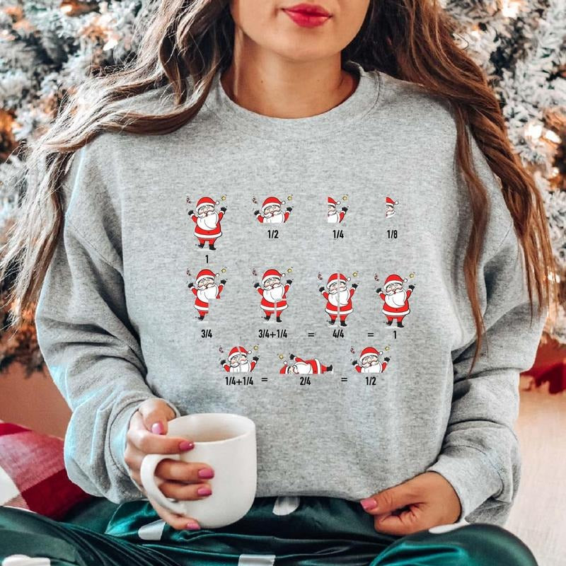 Christmas Math Teacher Sweatshirt, Equation Santa Sweater, Matching Xmas School Party Long Sleeve, Unisex Math Teacher...